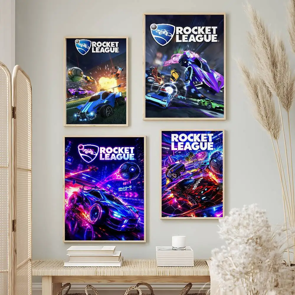 Popular Game Rocket League Posters Premium Self-Adhesive No Residue Wall Sticker for Home Office Bar Decor