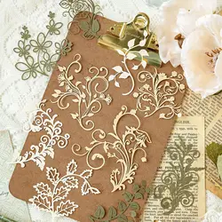 10 pcs Vintage Flower hollow material paper Decorative Hand Account Diary Scrapbooking accessories Planner Craft Supplies