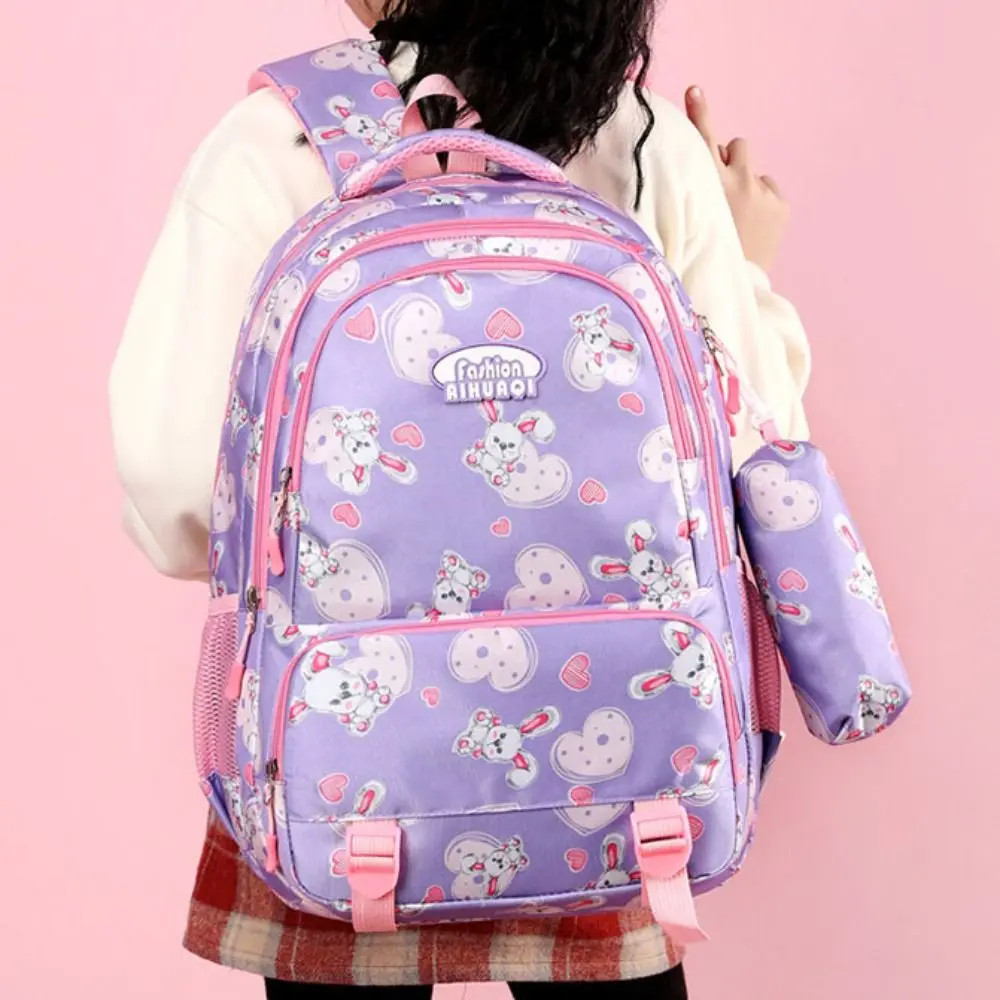 rabbit-cartoon-shoulders-bag-love-heart-with-pencil-case-student-schoolbag-oxford-cloth-adjustable-large-capacity-backpack