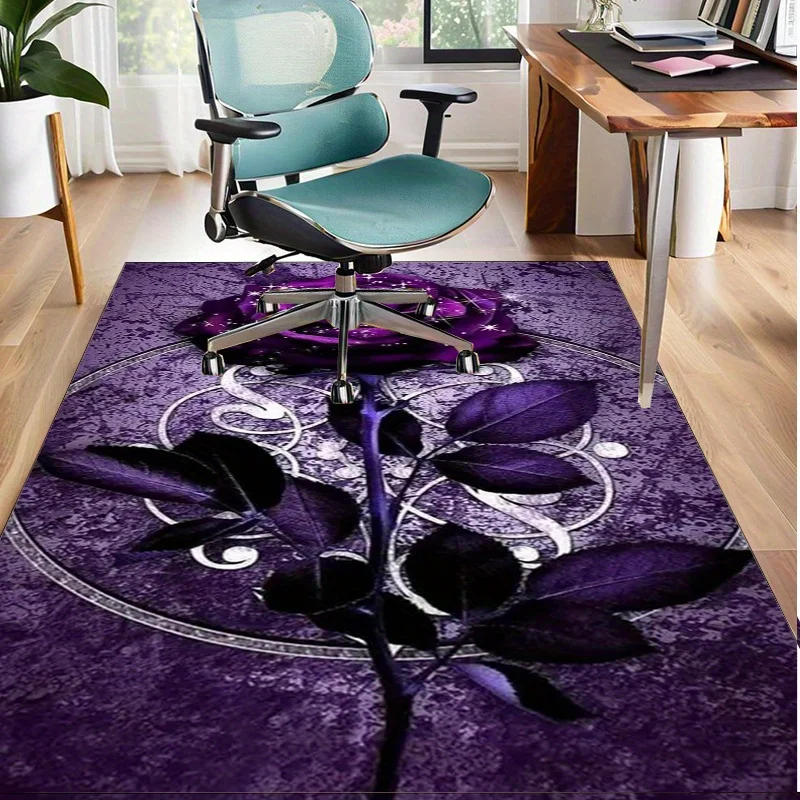 

Ковер с фиолетовыми листьями для элегантного офисного декора | Абстрактные цветочные коврики с фиолетовыми листьями | Роскошный дизайн интерьера