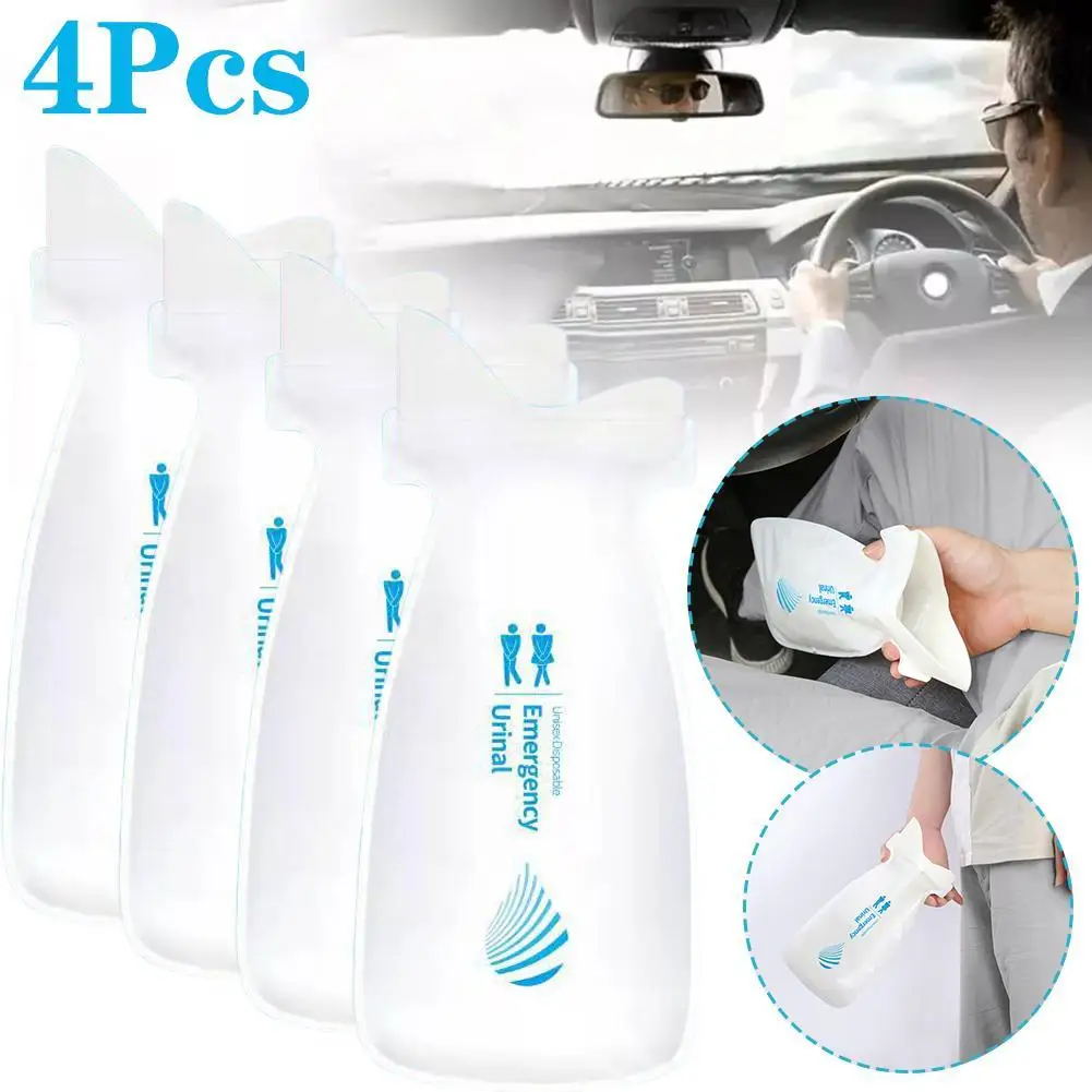 4pcs Disposable Car Emergency Urine Bag Portable Large Capacity Emergency Urination Special Hygiene Bag