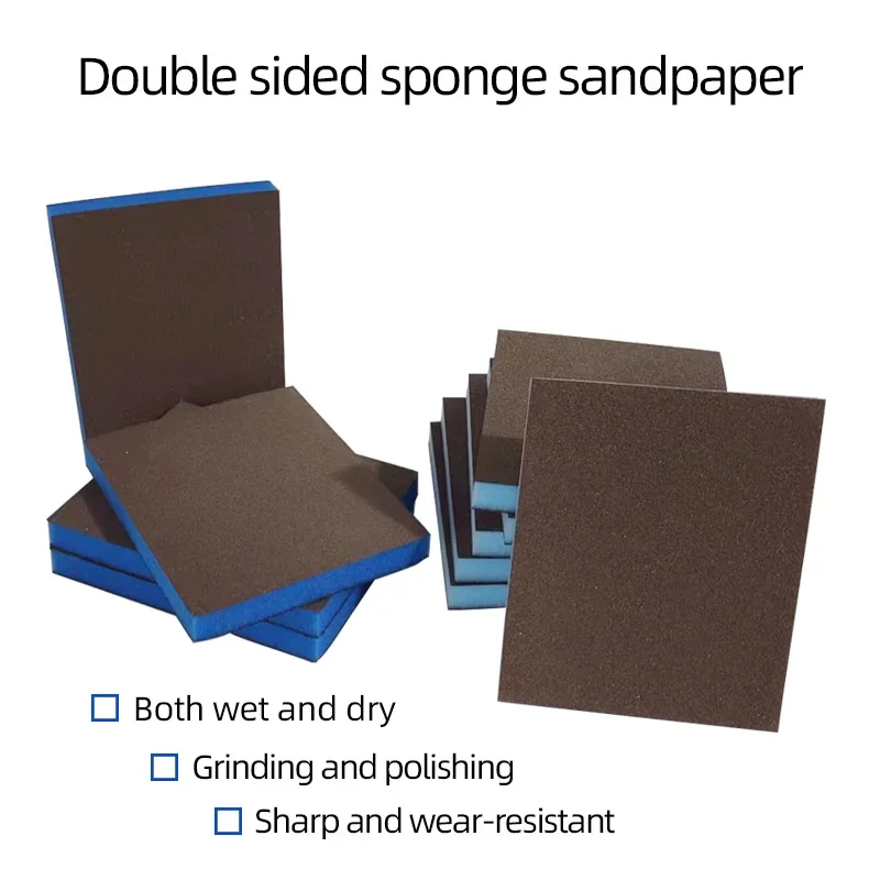 FESTOOL Sponge Sandpaper Double-Sided Hand Scrub Sponge Sand Foam Sandpaper Sponge Dry Scrub Sandpaper