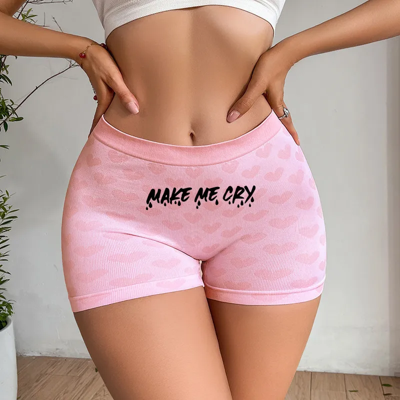 MAKE ME CRY Knitting Red Underwear Hot Panties for Women Female Funny Sexy Underpant High-waisted Comfortable Breathable Panties