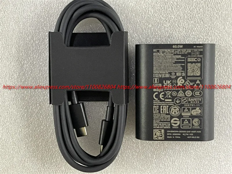 Genuine 60W GAN USB-C Type C USFF AC Adapter Charger 20V 3A DA60NM200 LA60NM200 HA60NM200 For Dell Latitude 5330 5430 5530 9430