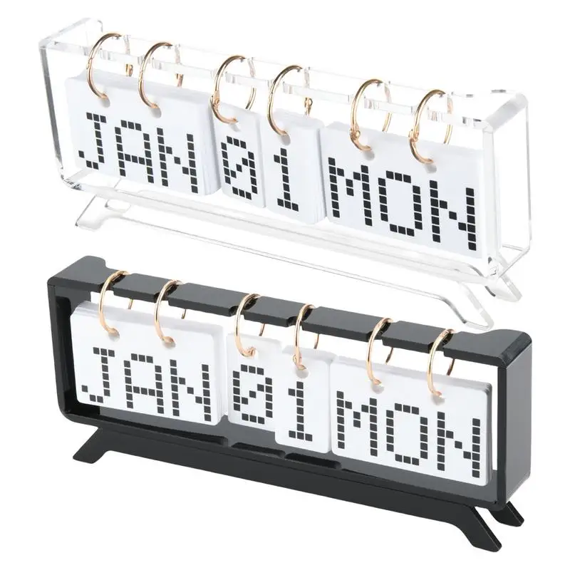 

Вечный поворотный календарь в форме ТВ-шкафа, акриловый вечный календарь, стоячий календарь для украшения домашнего рабочего стола, поворотная страница