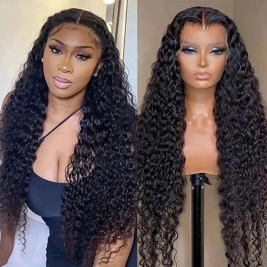 

30 34 Inch HD Transparent 13x4 Water Wave Lace Front Human Hair Wigs For Women Wet And Wavy Deep Wave Curly Frontal Wig