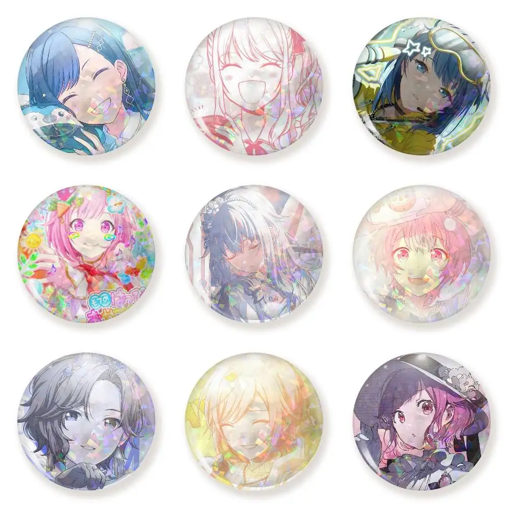 PJSK Icons Emaille-Anstecker für Rucksack-Accessoires, Manga Icons Pins, runde Cartoon-Broschen für Kleidung, Taschen, Deko-Geschenke