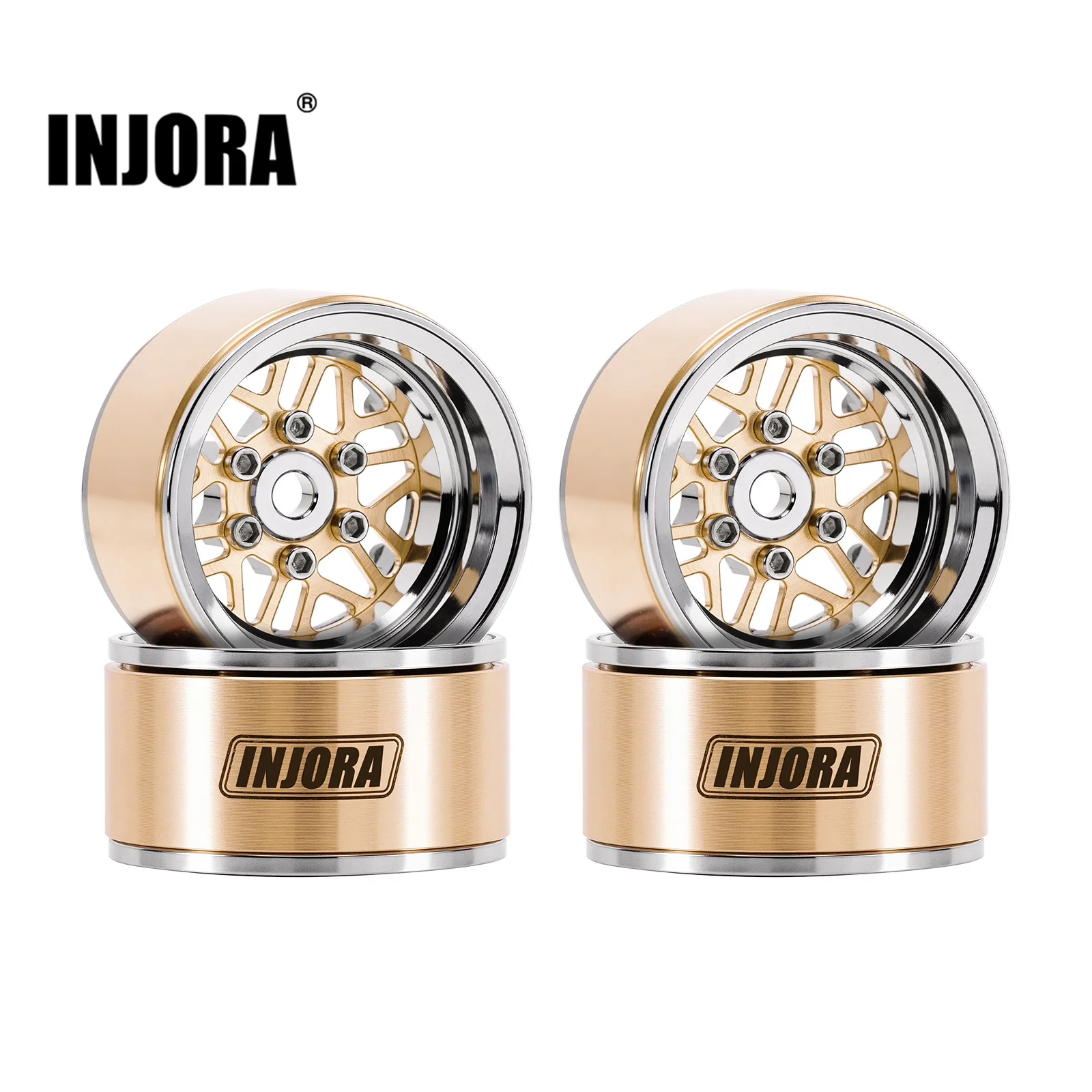 INJORA ModuWheel 1,0" Mosiężne i aluminiowe koła z blokadą do gąsienic RC 1/18 1/24