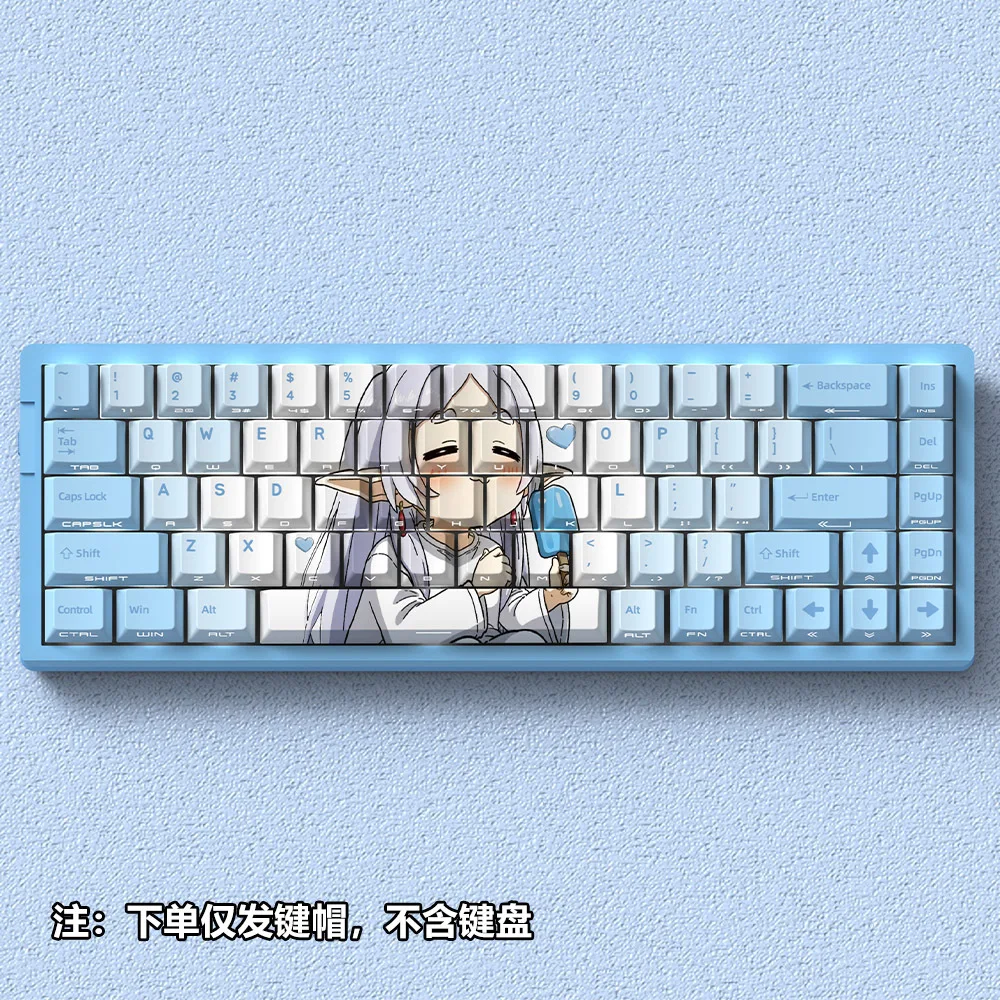 

Blue Anime Theme Keycaps Set PBT Cherry Profile Side Engraved Custom Original Handmade Keycaps for Mechanical Keyboard Gift DIY