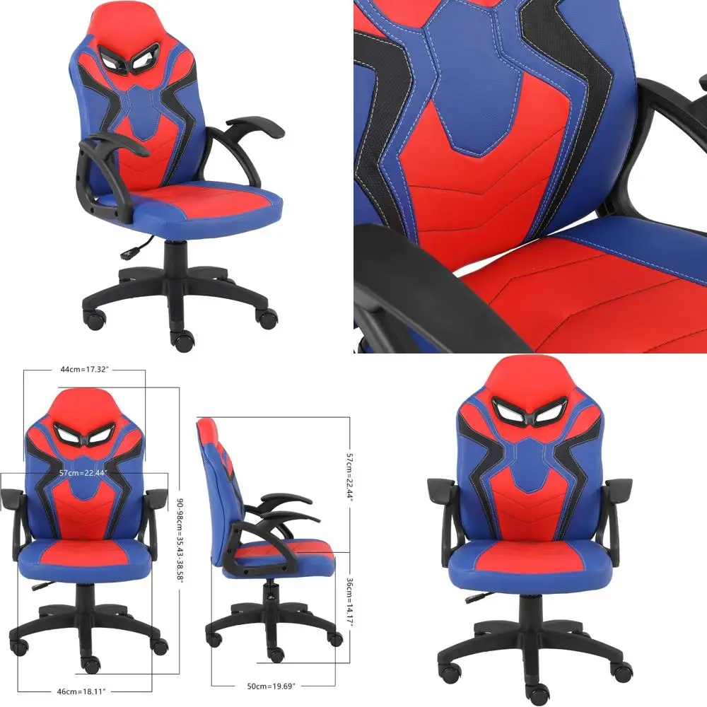 Ergonomic High Back Swivel Racing Chair for Teenagers, Adjustable Height Gaming Seat for Juniors and Students