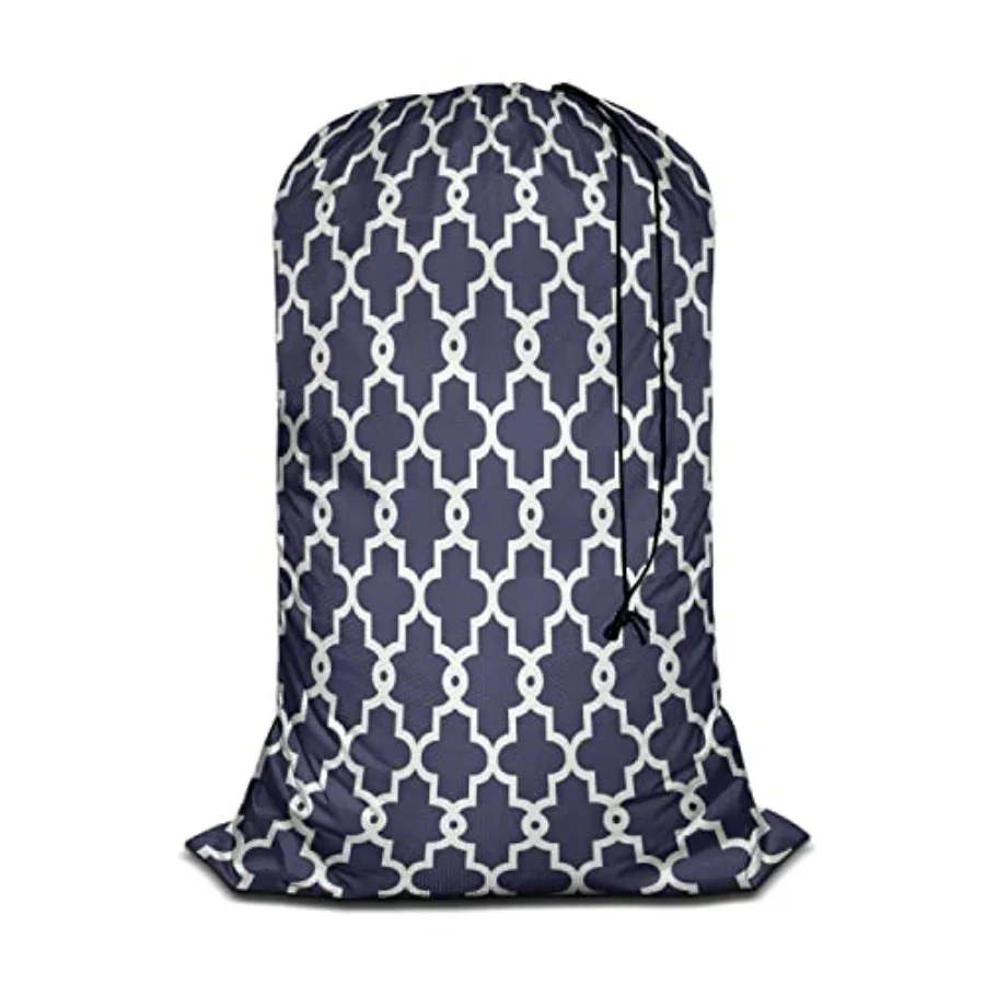

Laundry Bag with Drawstring Closure Moroccan Clover Flower Lantern Shape Heavy Duty Oxford Cloth Laundry Portable for Home Dorm