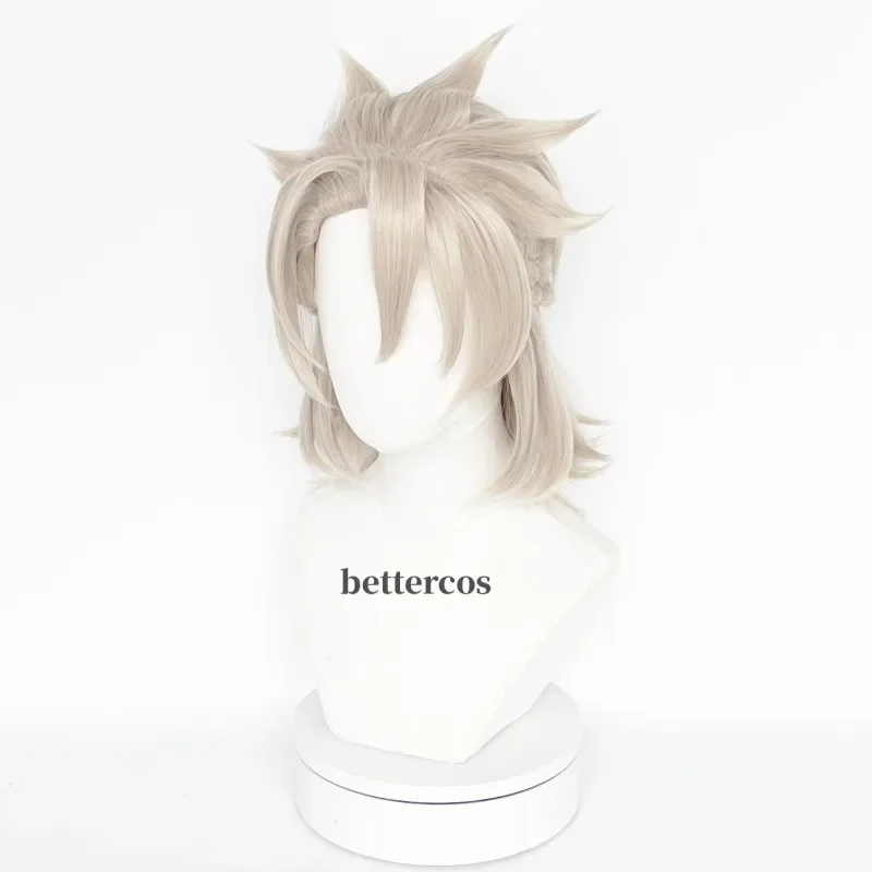 High Quality Game Albedo Cosplay Wig 35cm Short Linen Heat Resistant Synthetic Hair Anime Cosplay Wigs Wig Cap