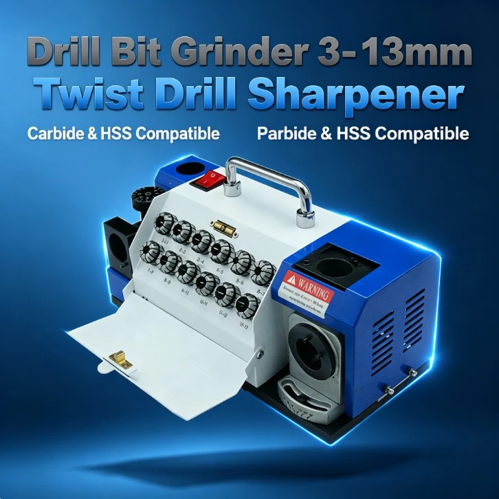 3‑13mm Twist Drill Bit Sharpener Grinder Machine Small Universal Grinding Tool for Cobalt Tungsten Steel Drill Resharpening