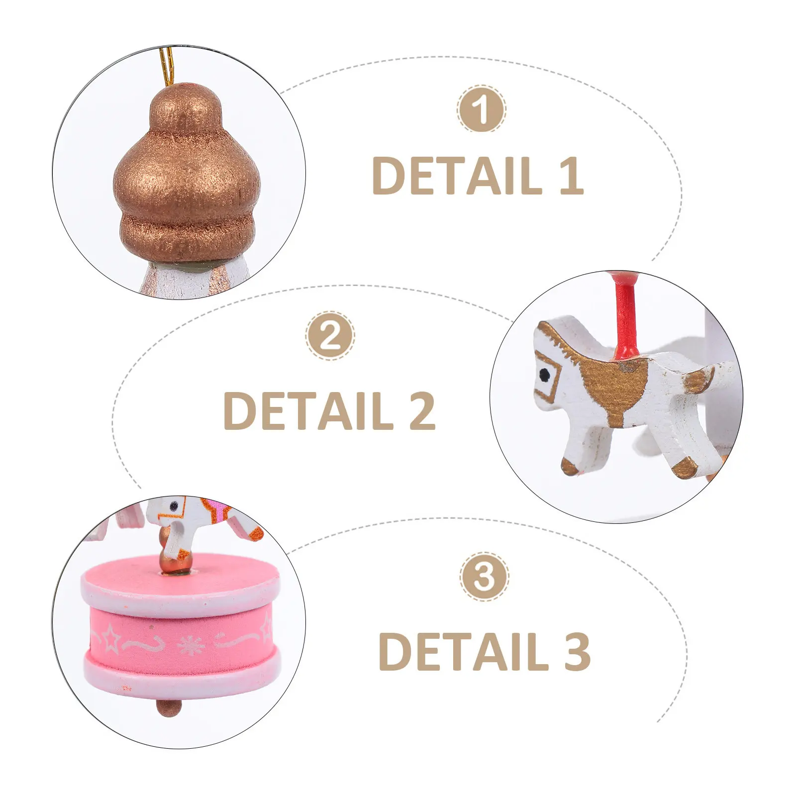 1Set Christmas Pendant Merry-Go-Round Ornament Handmade Holiday Decoration Reusable Home Decoration Bright Colors