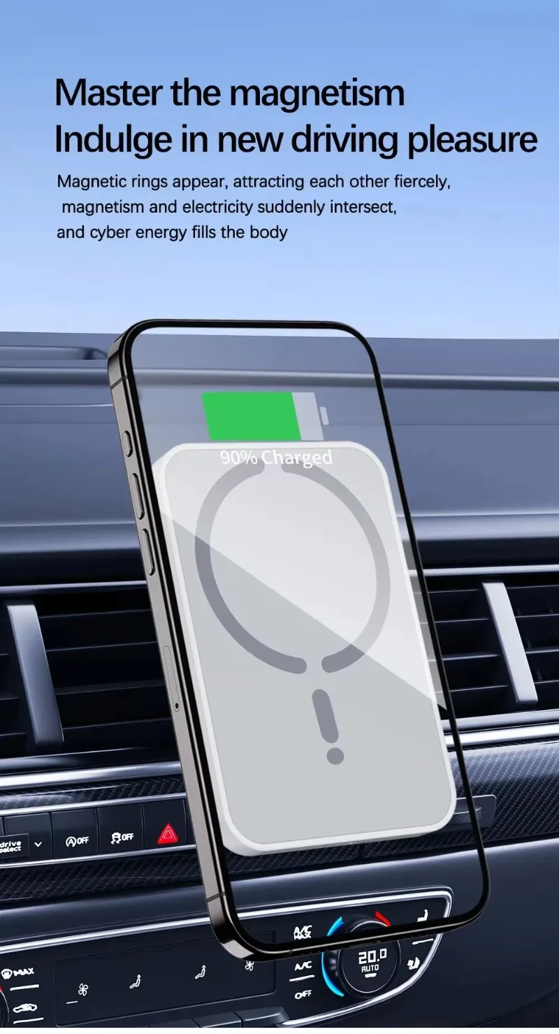 30W Magnetic Car Wireless Charger Sucker For Magsafe iPhone 12 13 14 15 16 Pro Max Air Vent Phone Holder Stand Fast Car Charging image 2