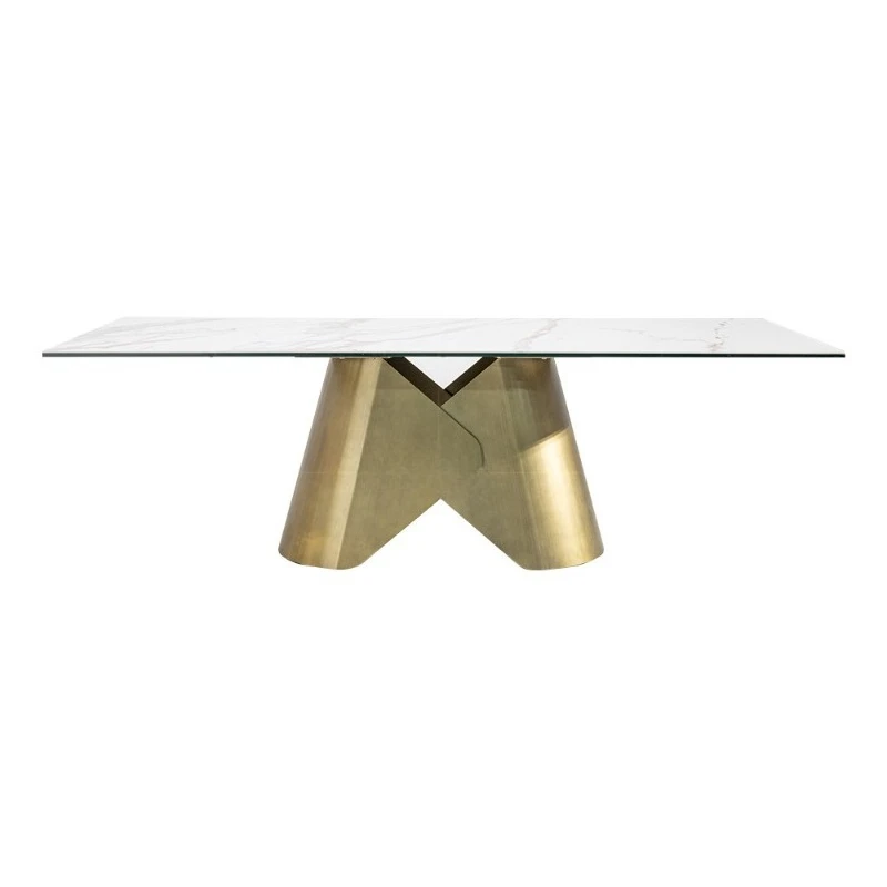 

Slate dining table and chair combination: modern simple living room, family dining table, rectangular high-end dining table