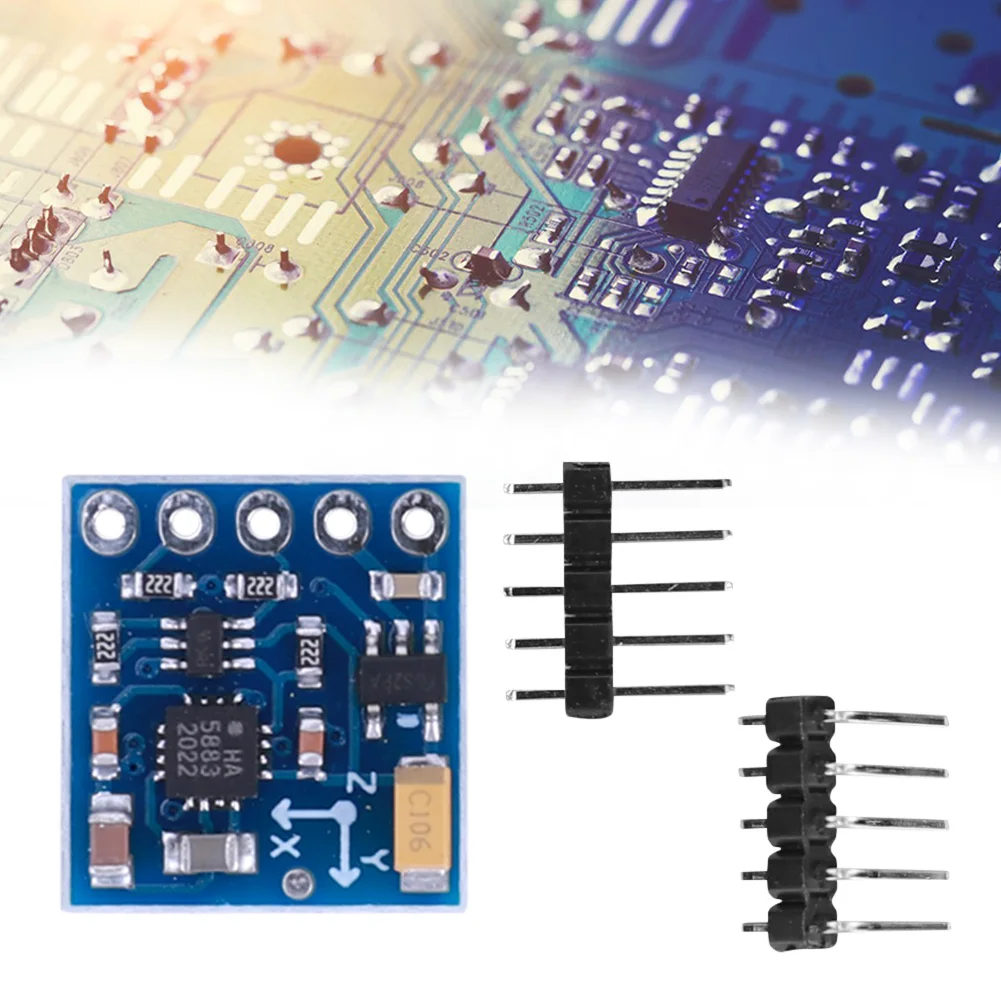 GY-271 3 محور المجال المغناطيسي البوصلة مقياس المغناطيسي الاستشعار I2C IIC الثلاثي محور البوصلة وحدة الاستشعار المغناطيسي 3 فولت-5 فولت لاردوينو