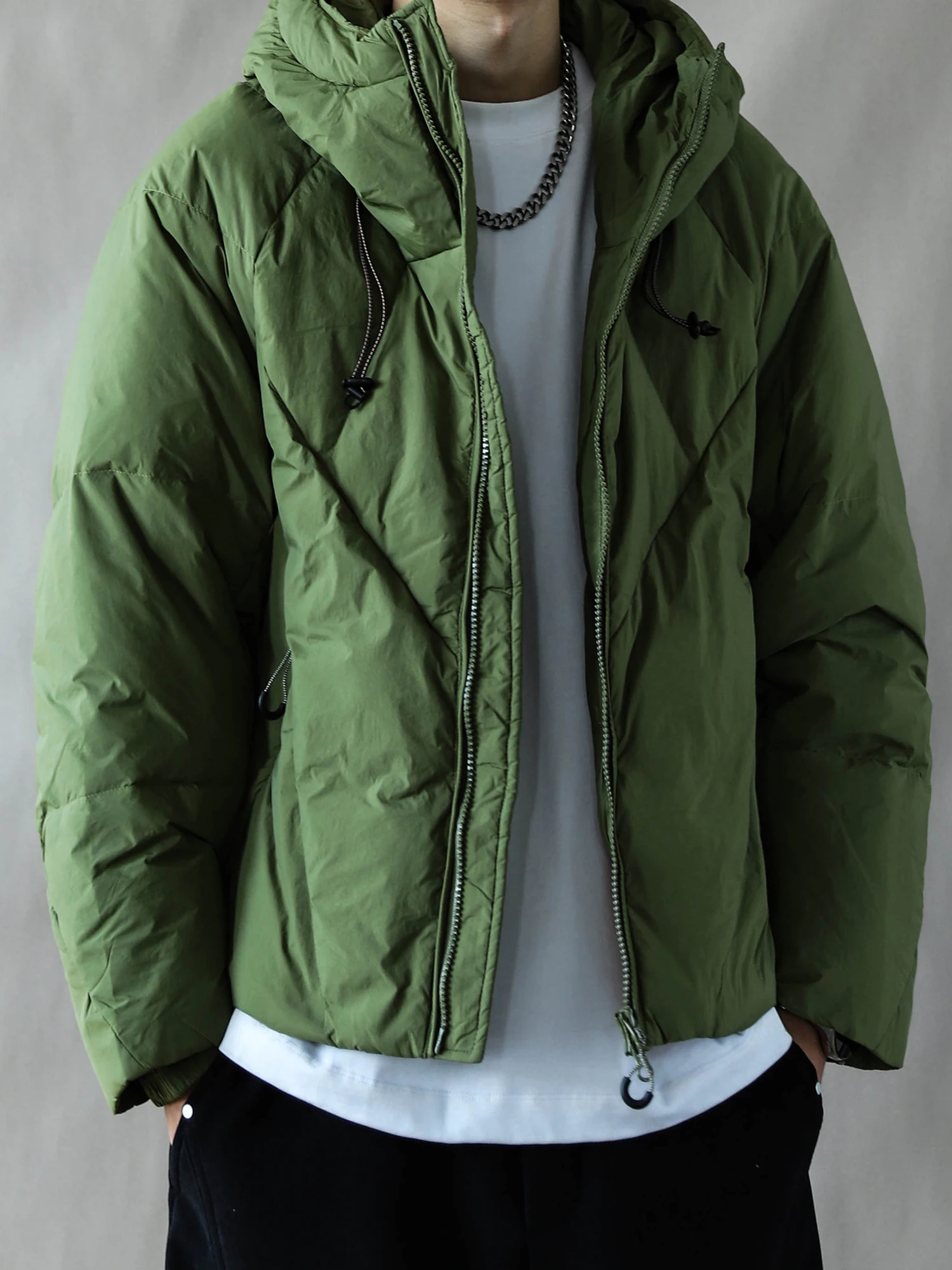 

Retro Sle Military een Hooded ort down Jaet Men's Thi Warm Loose Bread Sle Outerwear Casual Ci Wear Nylon