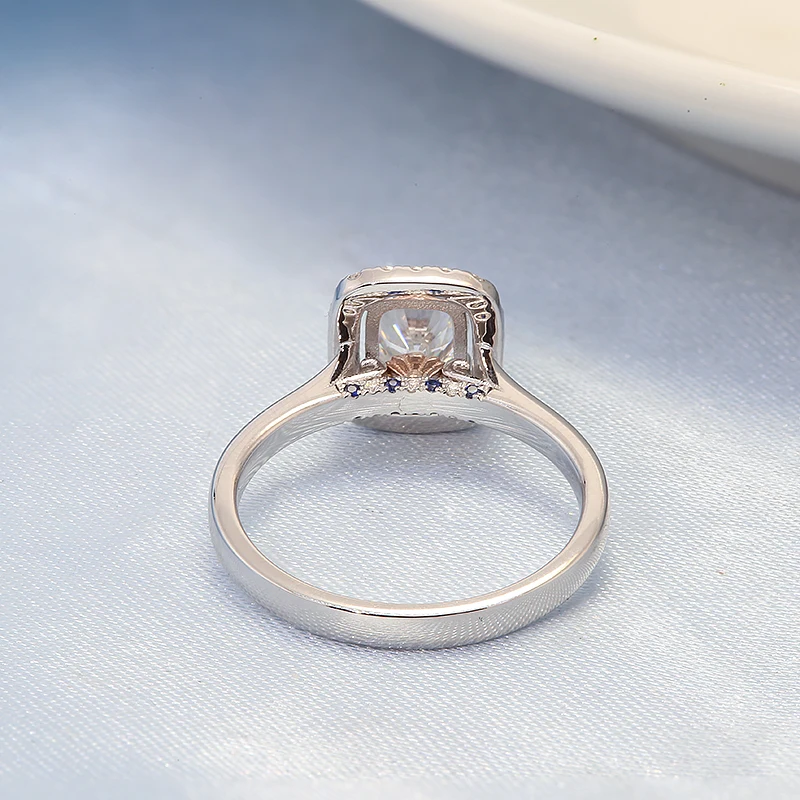 IGI Certificate DE Color 1.0Carat 5x6mm Cushion Cut Lab Grown Diamond Engagement Ring Solid Real 14k White Gold for Women Ring image 3