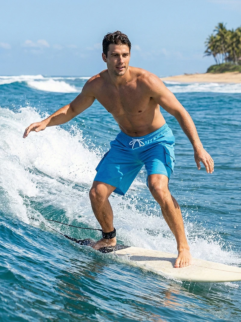 Men's 2-in-1 Beach Shorts with Cargo Side Pockets Summer Casual Quick Dry Board Shorts Swim Trunks Beachwear Swimwear Swimsuit image 3