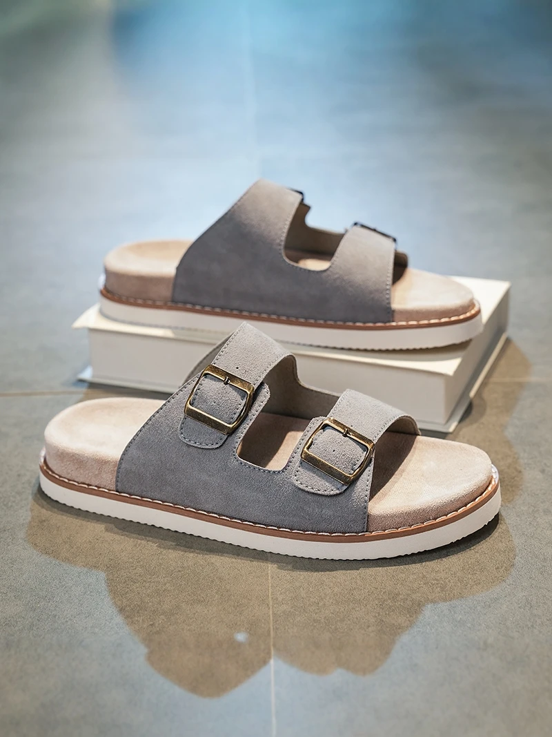 Men's Casual Sports Sandals Summer Anti-Slip Wear-Resistant Indoor Home Slippers Flat Sandals for Beach And Outdoor Wear