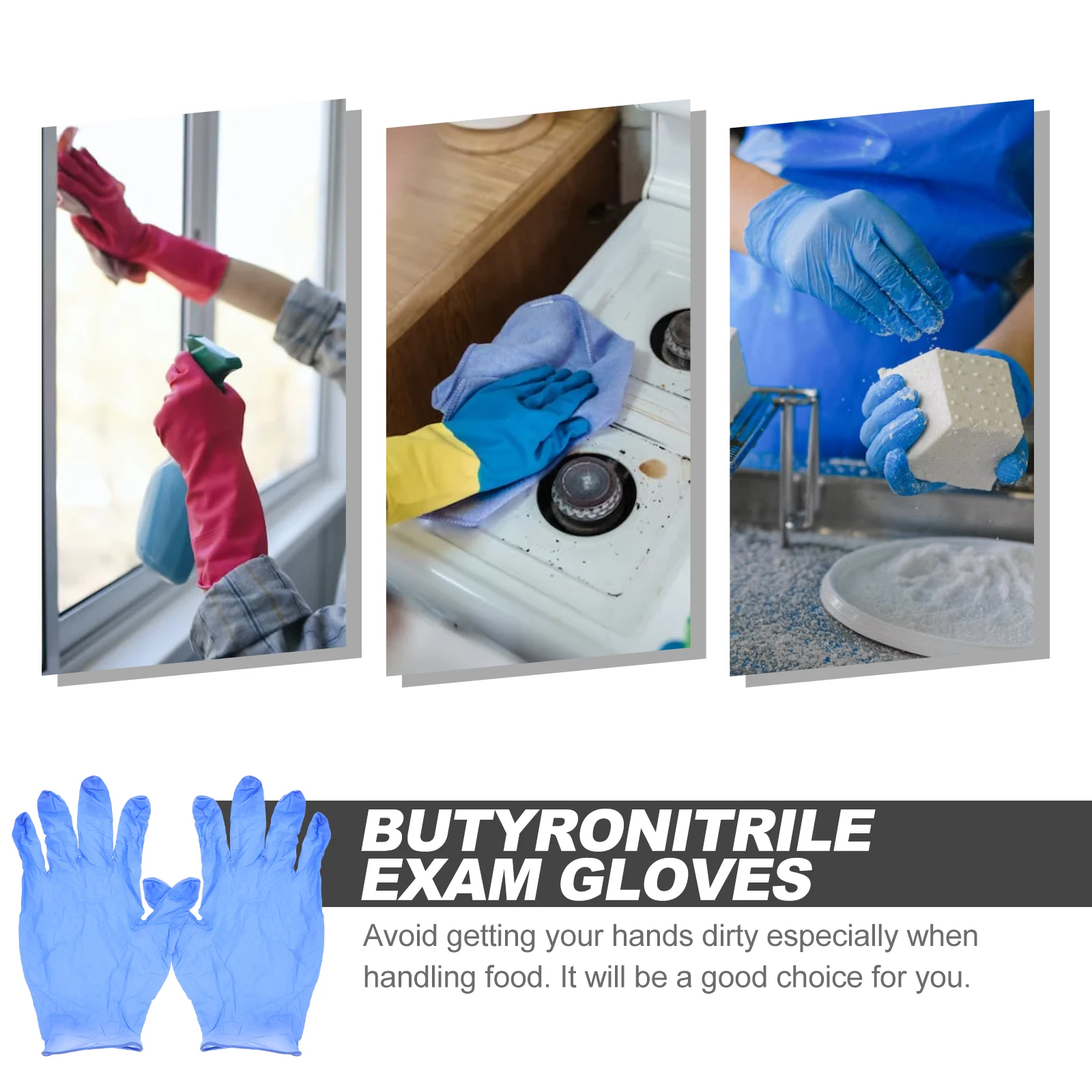 

Nitrile Gloves Disposable Purple Blue XL Butyronitrile Household Cleaning Reusable Mechanic Heavy Duty Durable