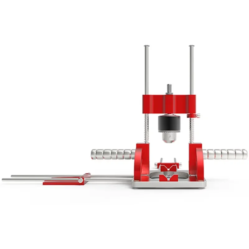 Woodworking Multi-Angle Drill Guide with Handles Positioning Blocks Hole Punch Locator Aluminum Alloy Adjustable Height Drilling