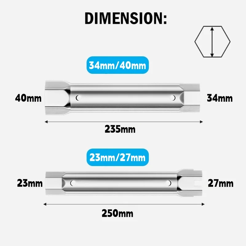 23-27mm / 34-40mm Dual-Head Pipe Spanner Socket Wrench for Sink Faucet Drain Installation,Hand Tools Ratchet Wrenches Accessory