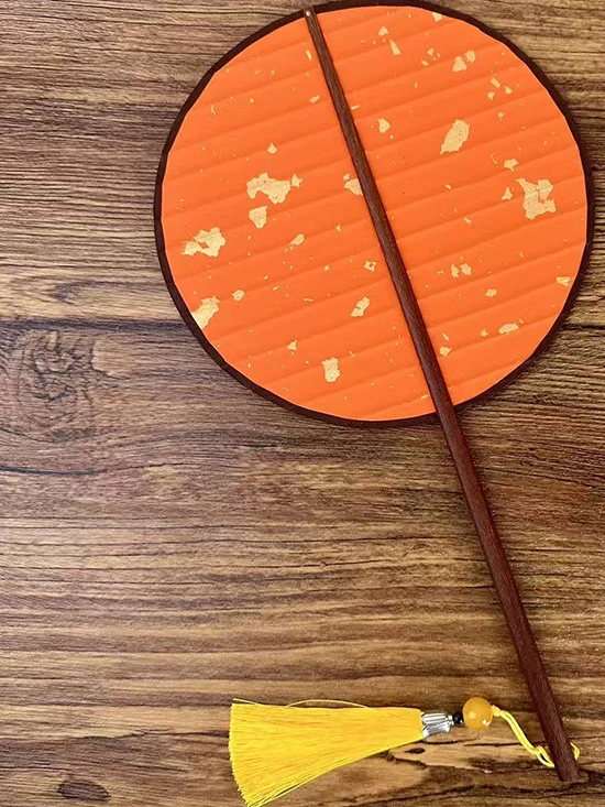 Double-Sided Calliaphy Fan Traditional Chinese round Paper Fan Wooden Frame Retro Sle Creative Cultural Product Chopsti... view 2