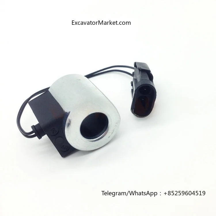 For YUCHA YC60 85 130 Rotary solenoid valve Pilot safety coil Solenoid valve coil excavator accessories For excavator