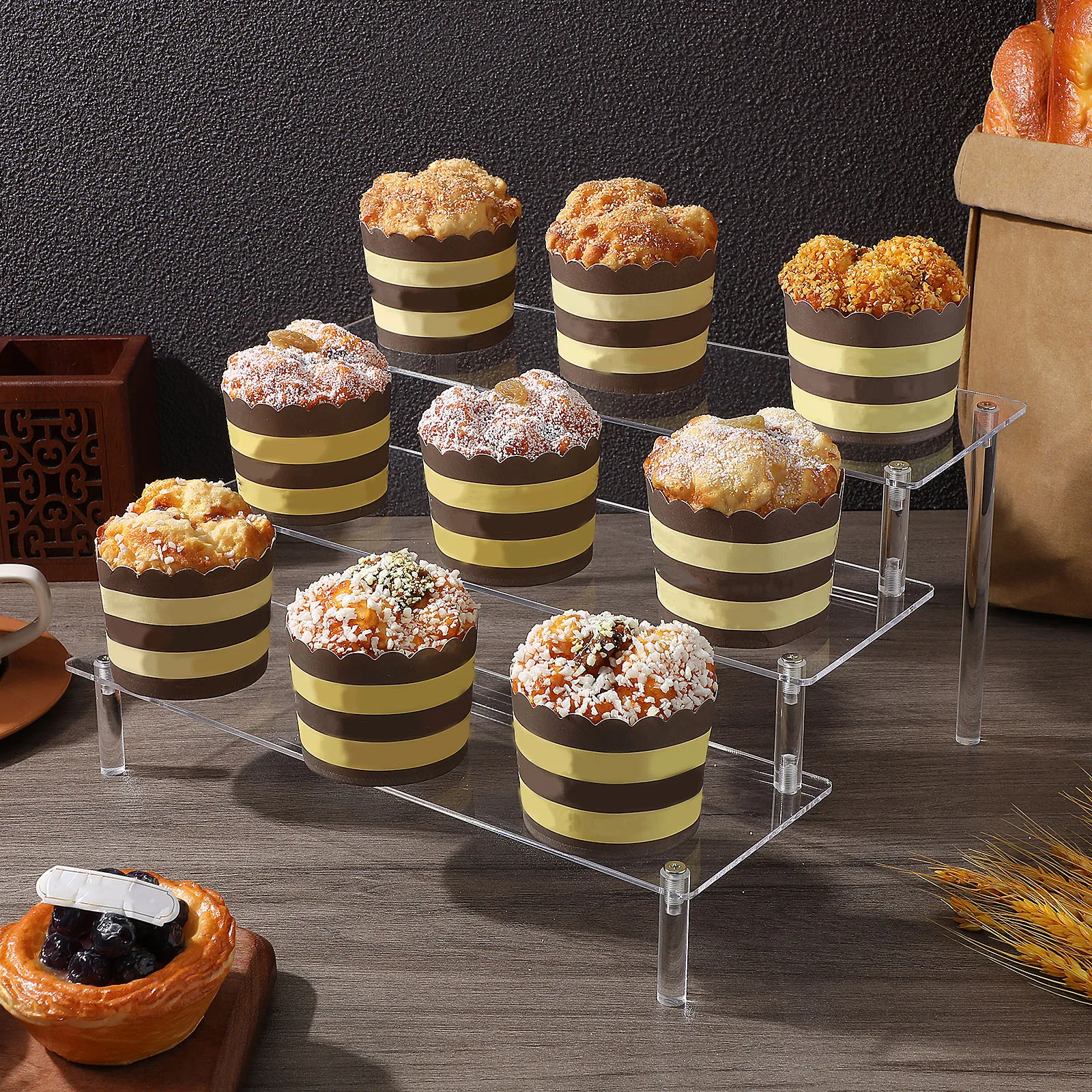 

Acrylic Display Stand Three Tier Clear Organizer Shelf Perfume Storage Rack Dessert Candy Display Shelf Perfume Organizer