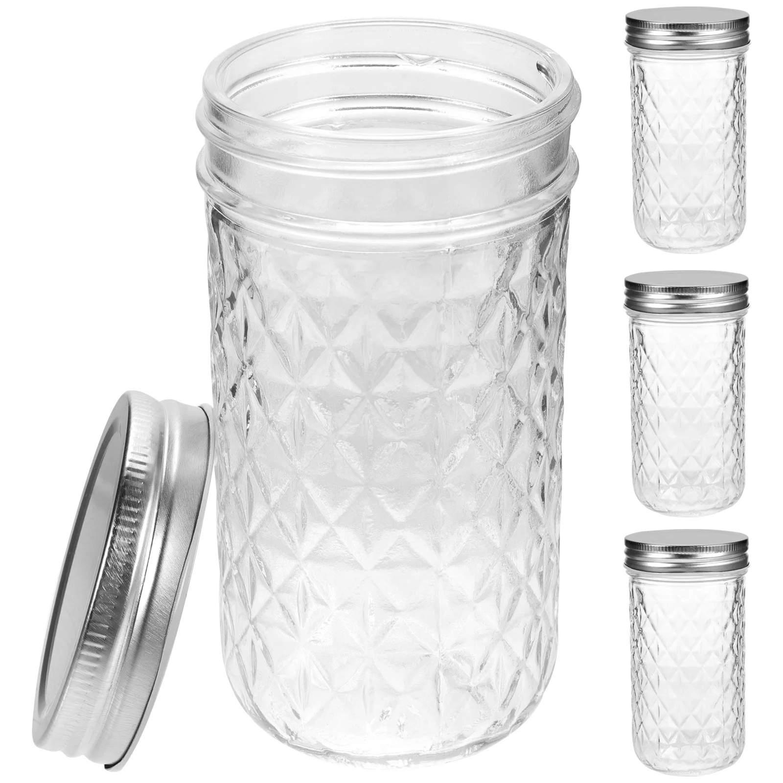 

4Pcs Glass Storage Jars Small Honey Jam Sealed Kitchen Use Transparent Glass Jars with Lid Small Fruits Jam Bottles,