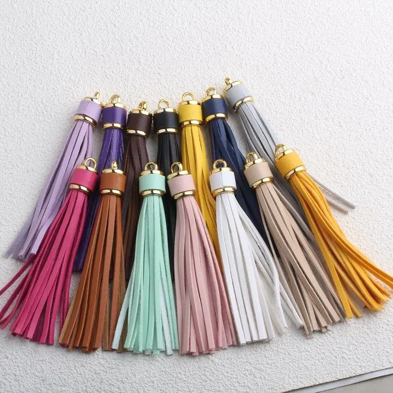 

Simple Leather Tassel Keychain Fashion Women Bag Ornaments Key Ring Car Key Key Rings Bag Accessories Key Holder Fringe Jewelry