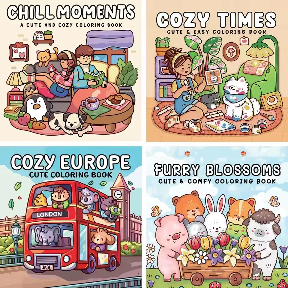 

Уютная Европа, книжка-раскраска с колокольчиками Chill Moments, книга для снятия стресса, идеальный подарок для вечеринки и дня рождения, Рождества