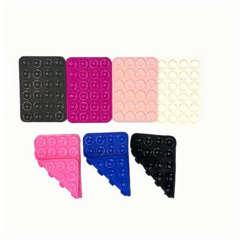 1Pc Silicone Suction Pad Double Sided For Mobile Phone Fixture Suction Cup Backed Adhesive Silicone Rubber Sucker Pad For Fixing