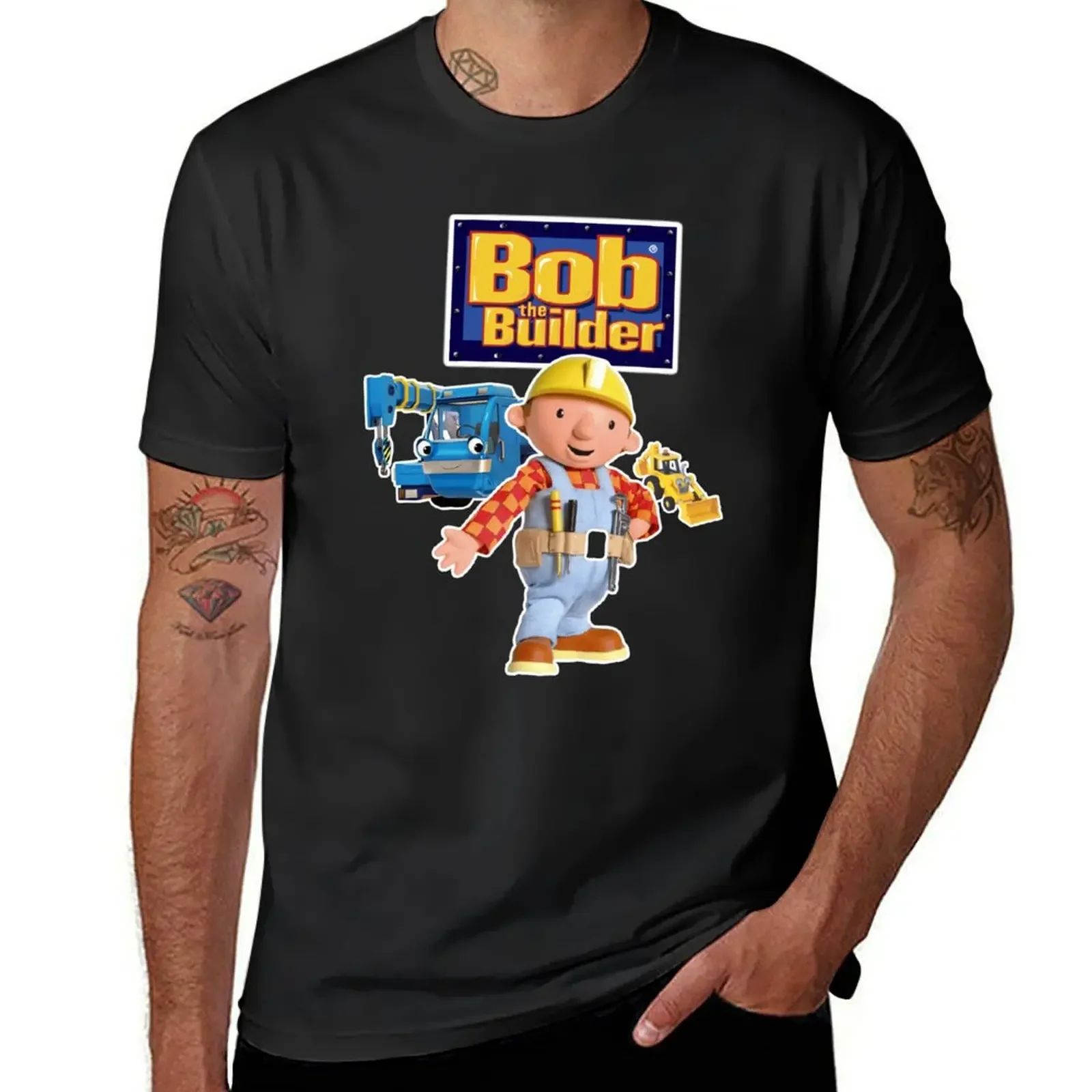 Bob The Builder Abstract T-Shirt vintage clothes customs Short sleeve tee sweat shirts, men