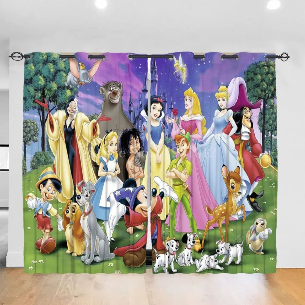 Disney Princess Curtain Christmas Thermal Insulated Blackout Light Blocking Room Darkening Windows Drapery Kids Gifts