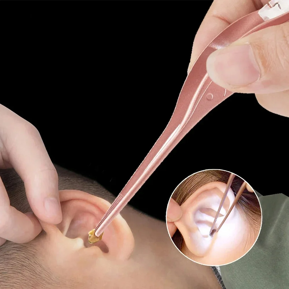 LED Light Ear Cleaning Kit Luminous Visual Ear Spoon Earwax Digger Remover Portable Handy Ear Pick Tool For Baby Adult Ear Care