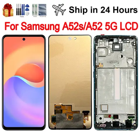 6.  5" AMOLED Ekran LCD z Dotykiem i Digitizerem do Samsung Galaxy A52 5G A526B A526U A52s A528B A528N - Zamiennik
