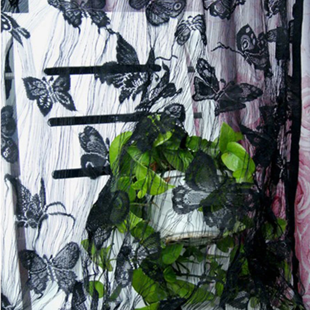 

Butterfly Line Curtain 100X200Cm Tassel String Curtains Room Dividers Elegant Home Decor Durable Polyester Thread Curtain Black