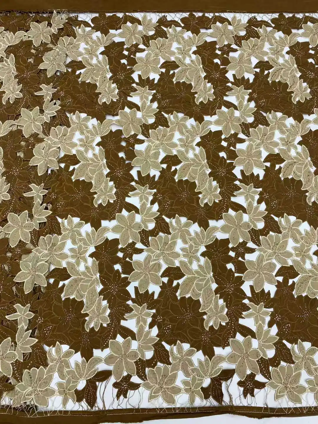 2026Luxurious Delicate Soft Cotton Fabric with Lots Stones–Elegant High-Quality Laser Lace for Wedding&Evening DressU_Ge6378