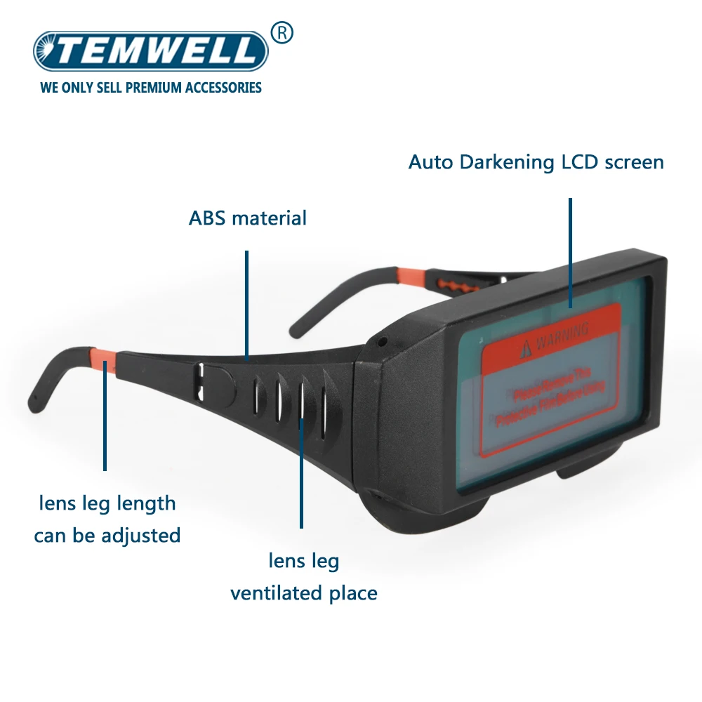 Imagem -03 - Óculos Automáticos de Soldagem Fotoelétrica Variável Soldadores de Vidro Óculos de Soldagem Escurecimento Automático Capacetes de Soldagem Óculos de Proteção