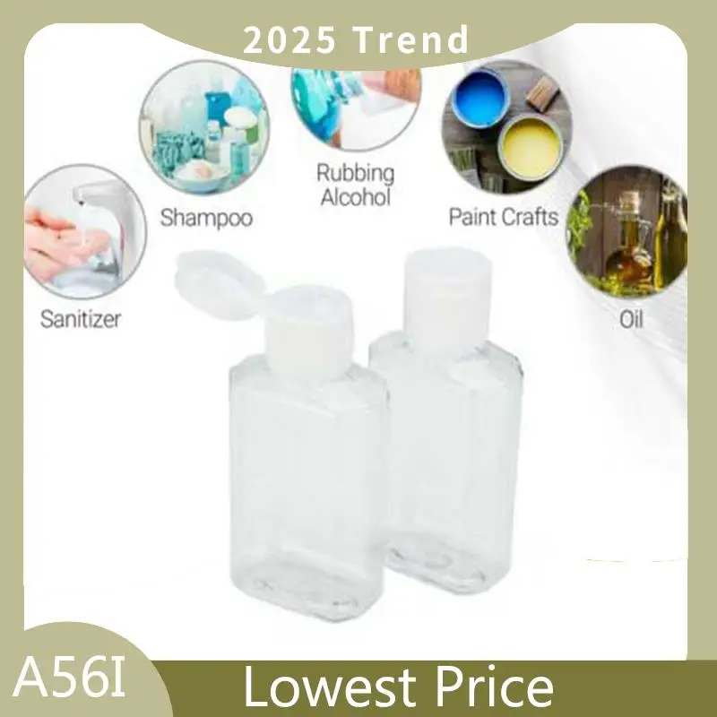 

Hot Sale 240 PCS 2 Oz 60 Ml Clear Refillable Flip Top PET Plastic Travel Bottle Container