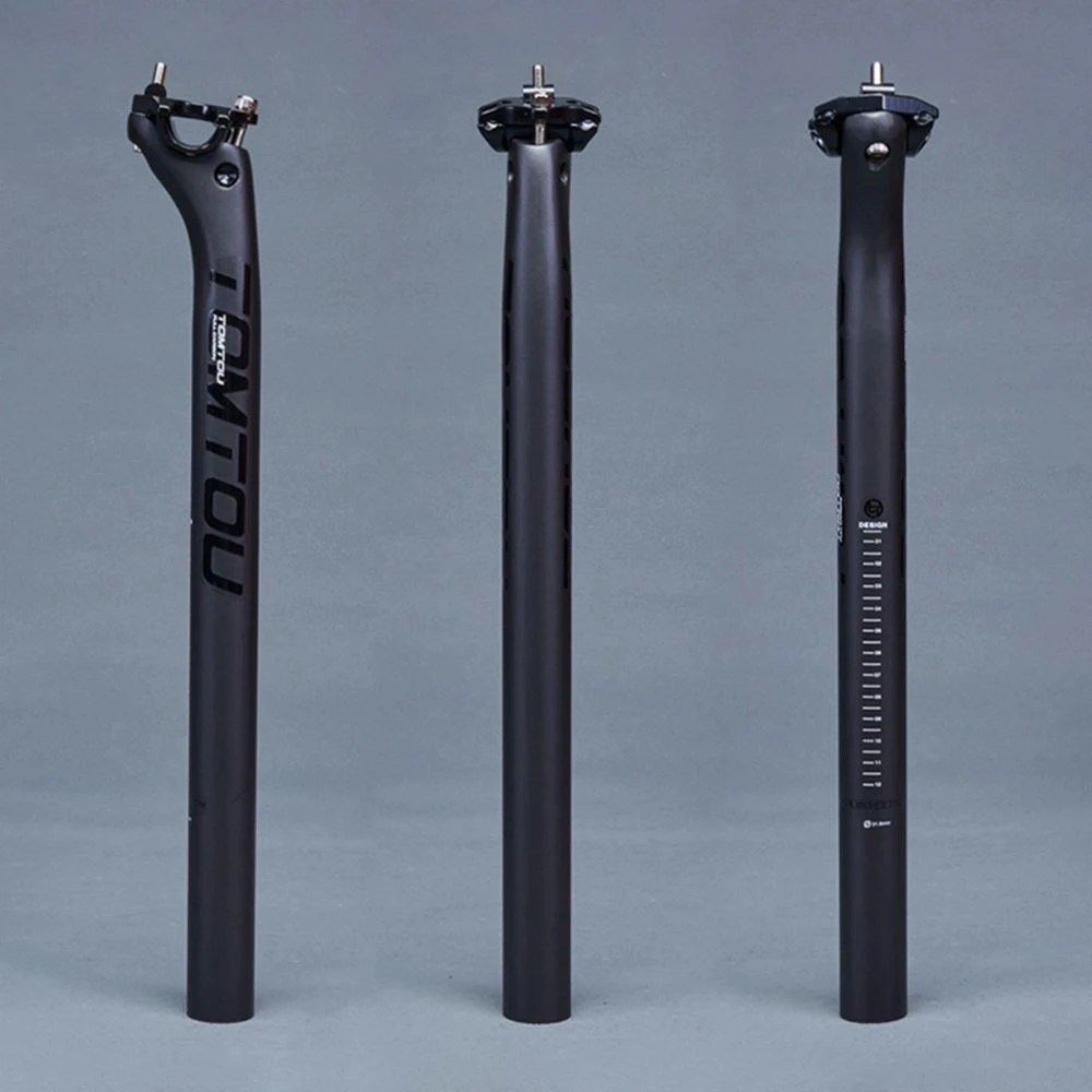 

TOMTOU Carbon Seatpost Offset 20mm MTB/Road Bike Seat Post Bicycle Seat Tube 27.2/30.8/31.6mm*350/400mm Matte Black