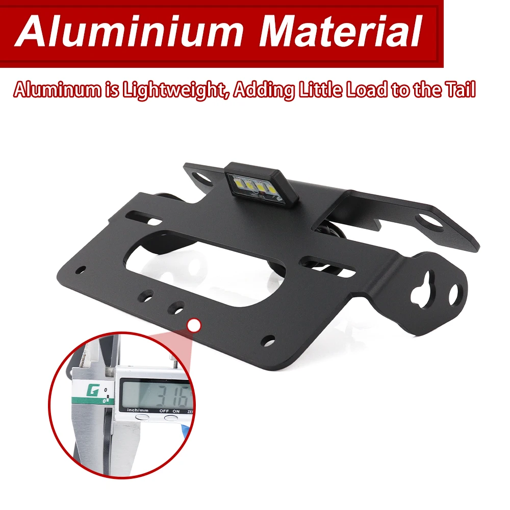 For BMW S1000RR 2009-2018 S1000R HP4 2009-2014 Motorcycle Rear Tail Tidy Fender Eliminator License Plate Holder with LED Light