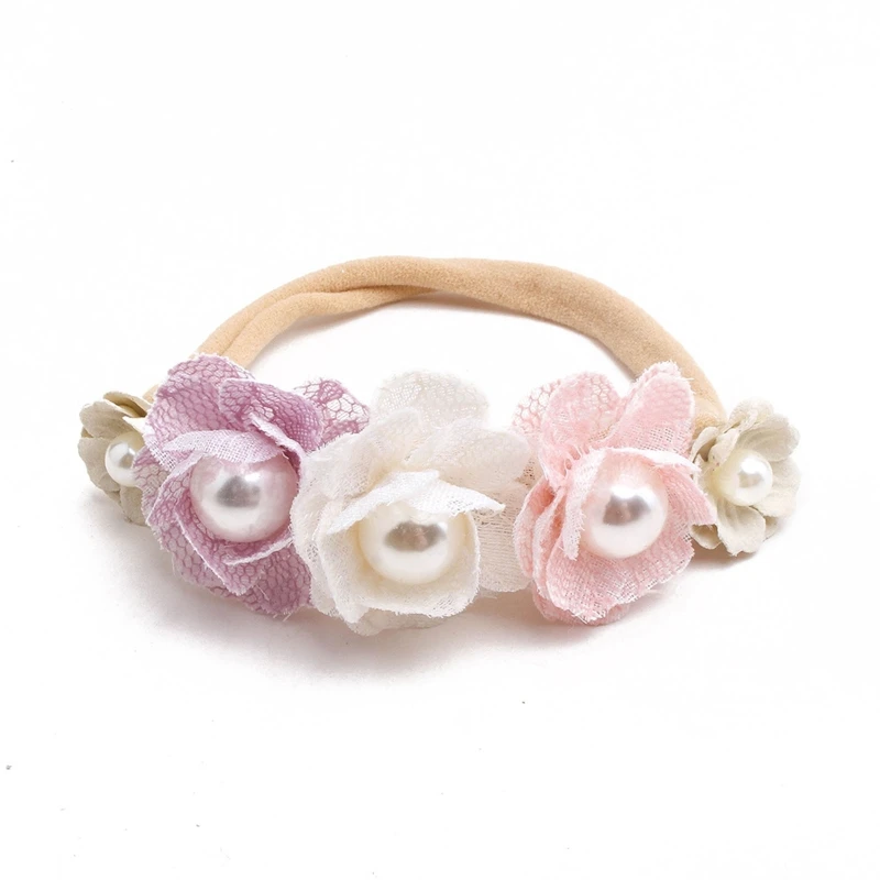 Baby Headband Elastic Flower for Rhinestone Hair Band Newborn Toddler Headb