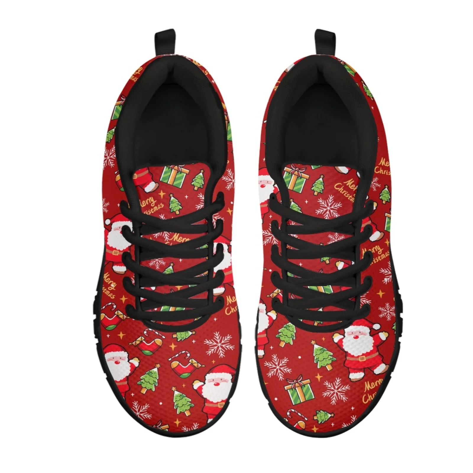 Coloranimal Christmas Santa Men Comfortable Work Shoes for Nurses Women Flat Women Sneakers Running Athletic Shoes for Travel