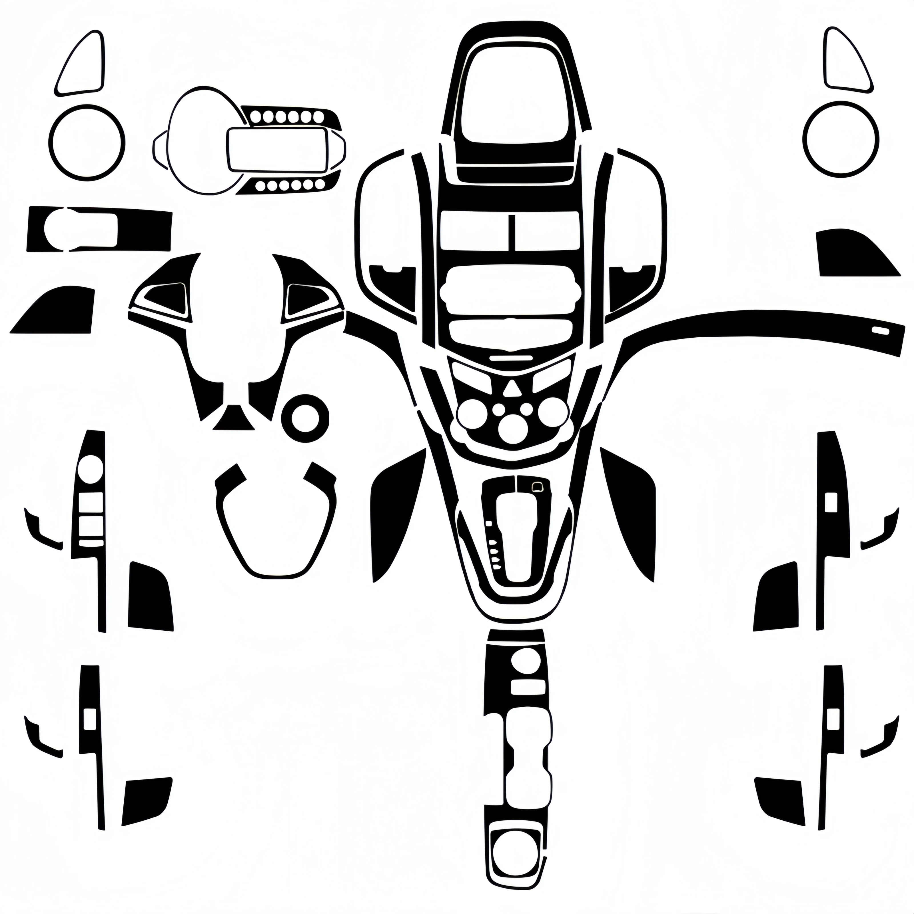 

For Chevrolet Sonic 2012-2016 Piano Black Car Interior Gear Shift Air Outlet Steering Wheel Panel Trim Cover Sticker Accessories