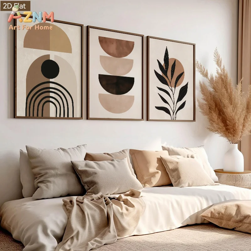 1pc/3pcs Wall Art Pieces in Style Printed Canvas Morandi Tones Minimalist Decorative Artwork Is Perfect for Living Room