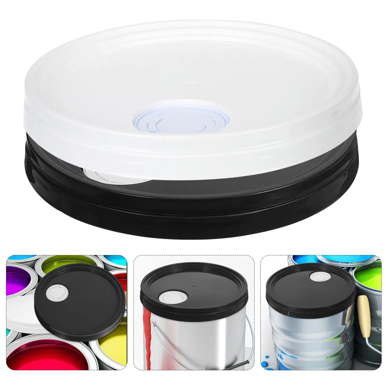 

2Pcs Paint Can Lids Airtight Wear-Resistant Plastic Bucket Covers Sealing Accessories Gallon Bucket Replacement Lids for Home